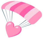 paracaídas + corazón rosa