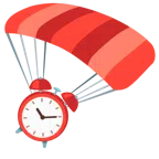 paracaídas + reloj despertador