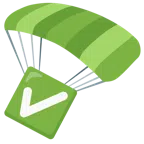 paracaídas + botón de marca de verificación
