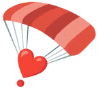 paracaídas + exclamación de corazón
