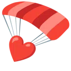 paracaídas + corazón rojo