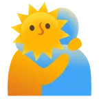 personas abrazándose + sol con cara