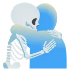 personas abrazándose + calavera