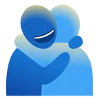 personas abrazándose + cara sonriendo