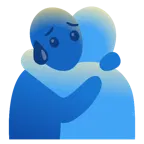 personas abrazándose + cara triste pero aliviada
