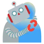 personas abrazándose + robot