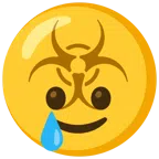 biohazard + smiling face with tear
