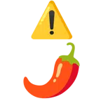 warning + hot pepper