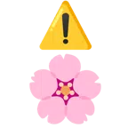 warning + cherry blossom