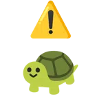 warning + turtle