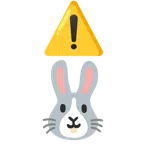 warning + rabbit face