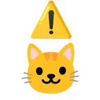 warning + cat face