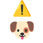 warning + dog face