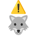 warning + wolf
