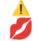 warning + kiss mark