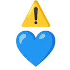 warning + blue heart