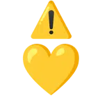 warning + yellow heart
