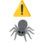 warning + spider