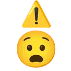 warning + anguished face