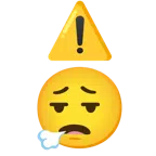 warning + face exhaling