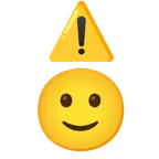 warning + slightly smiling face