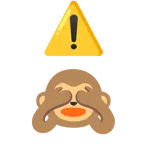 warning + see-no-evil monkey