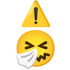 warning + sneezing face