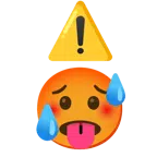 warning + hot face