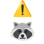 warning + raccoon