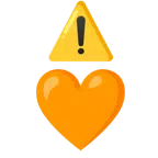 warning + orange heart
