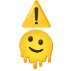 warning + melting face