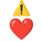 warning + red heart