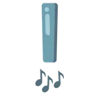 rotes Ausrufezeichen + Musiknoten