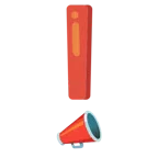 rotes Ausrufezeichen + Megafon