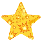 weißer mittelgroßer Stern + Zusammenstoß