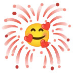 fuochi d’artificio + faccina con cuoricini