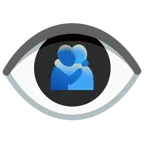 ojo + personas abrazándose