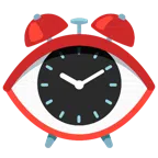 ojo + reloj despertador