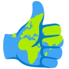 pulgar hacia arriba + globo terráqueo mostrando Europa y África