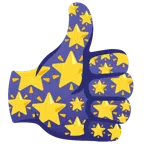 pulgar hacia arriba + estrella brillante