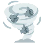 pulgar hacia arriba + tornado