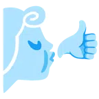 pulgar hacia arriba + cara de viento
