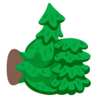 pulgar hacia arriba + árbol de hoja perenne