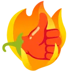 pulgar hacia arriba + chile picante