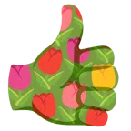 pulgar hacia arriba + tulipán