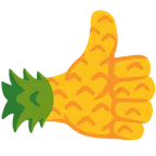 pulgar hacia arriba + piña