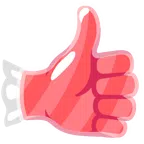 pulgar hacia arriba + caramelo