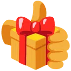 pulgar hacia arriba + regalo