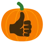 pulgar hacia arriba + calabaza de Halloween