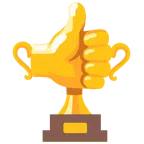 pulgar hacia arriba + trofeo